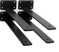 4 Pack - 16 inch Black Hidden L Shelf Bracket (1/5 Inch Thicked) Iron Floating Shelf Brackets Rustic Industrial Metal Brackets for Shelf Support - size: 16 Inch, style: Black 4 Pack