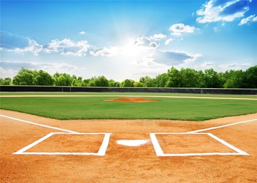 6x4ft Baseball Backdrop Baseball Field Stadium Photography Backgrounds for Sports Birthday Baby Shower Party Decor Baseball Theme Boys Students Adults Portrait Photo Booth Props - size: 6X4FT