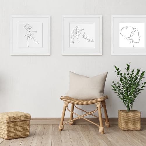 puthiac 20x20 Solid Oak Wood Picture Frame, White, 1 Pack