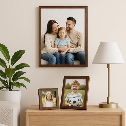 puthiac 10x14 Solid Oak Wood Picture Frame, Walnut, 1 Pack