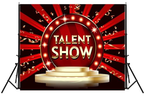 9x6ft Talent Show Backdrop Game Magic Music Dance Show Prom Background Kids Family Business Graduation Party Birthday Cake Table Banner Photoshoot Props - size: 9X6FT