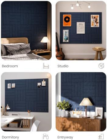 Fluxynara 48" x 36" Large Felt Bulletin Board, Carbon Blue