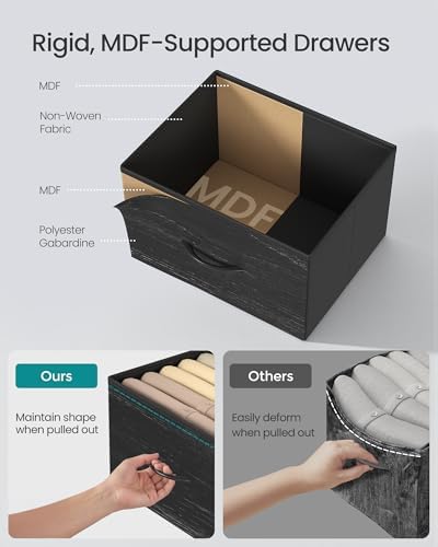 SONGMICS Dresser for Bedroom, Tall Dresser with 4 Fabric Drawers
