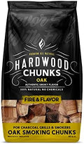 Fire & Flavor Oak Wood Chunks for Smoking and Grilling - All-Natural, Long-Lasting with a Mildly Sweet Flavor - Large Chunk Wood Chips for Smokers