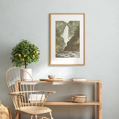 16x24 Poster Frame, Solid Oak Wood 16x24 Frames with Mat to 12x18