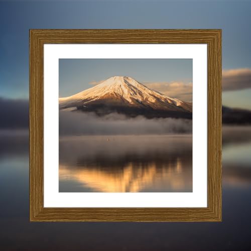 12x12 Poster Frame, Rustic Brown Wood Frame with 10x10 Mat, 3 Pack