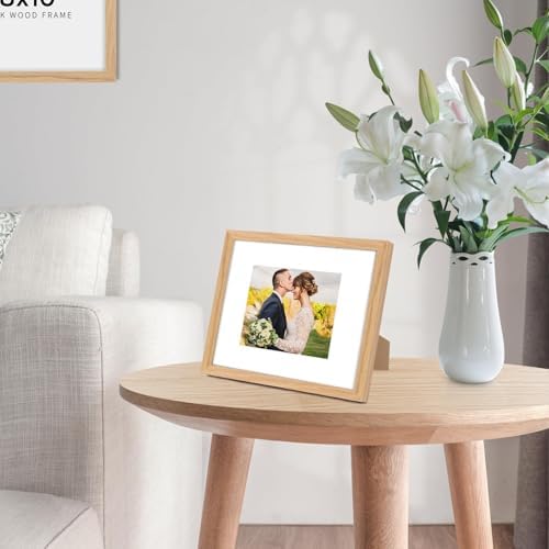 puthiac 4x6 Solid Oak Wood Picture Frames, Natural Oak, 3 Pack