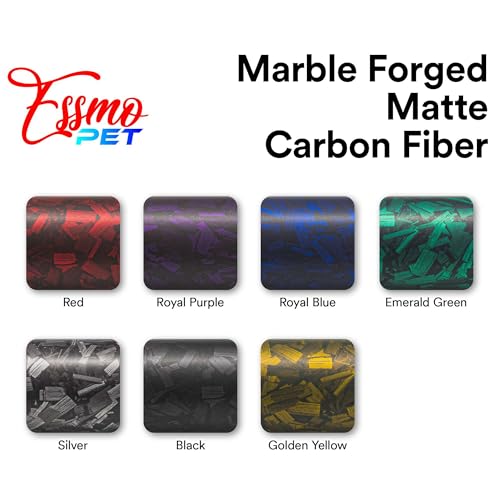 PET Marble Forged Carbon Fiber Textured Matte Red Vinyl Wrap Auto Car Sticker Decal Film Sheet Bubble Free Air Release Technology with Tool Set 5FTx5FT - size: 5ft X 5ft