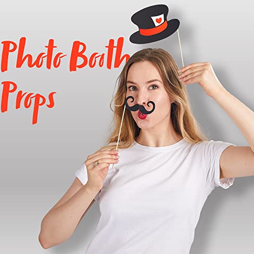 Joyin Toy Photo Booth Props 66 Pieces，Multicolor Kit for Graduation Wedding Party Supplies Favors，with Stick, Hats, Glasses, Mouth, Bowler, Bowties