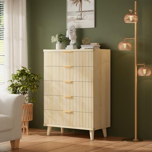 Modern Dressers and Nightstands Set 4-Piece, 2 Nightstands + 5 + 6-Drawers