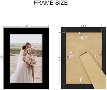 Hongkee 5.5 x 8.5 Diploma Frame Set of 4, Made of Real Glass and Black Frame, 5.5 by 8.5 Photo for Wall or Tabletop