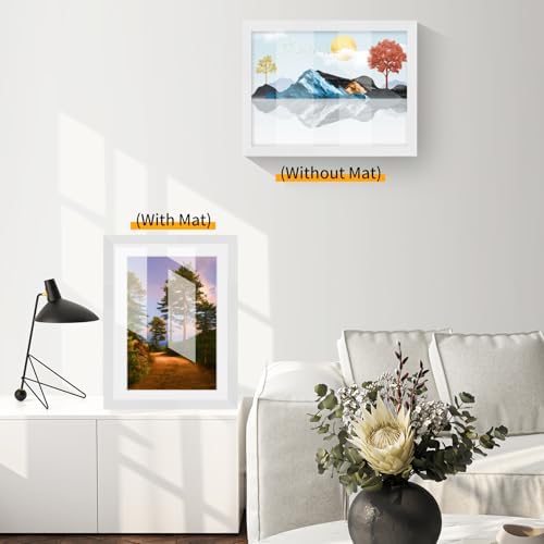 puthiac 13x19 Solid Oak Wood Picture Frames, White, 3 Pack