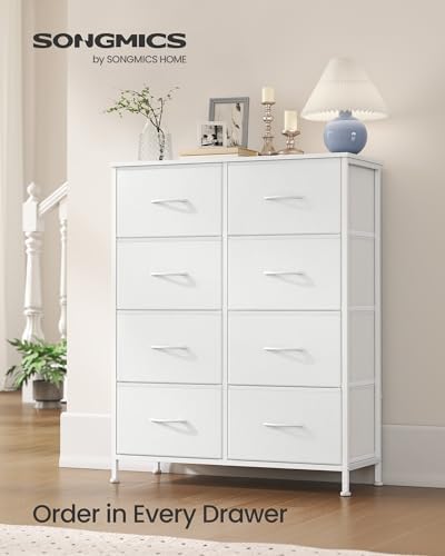 SONGMICS Dresser for Bedroom, Tall Dresser with 8 Fabric Drawers