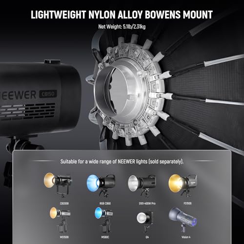 NEEWER Basics Parabolic Softbox Bowens Mount, 47" Quick Release Soft Box Light Diffuser/Grid/Bag Compatible with Godox Compatible with Aputure 600d Studio Photography Video Recording Lighting, NS39P - style: 47"/ 120cm Parabolic