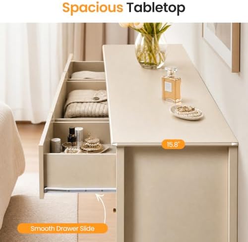 RoyalCraft Fluted Dresser for Bedroom with 9 Drawers, 59" Wide Long Dresser
