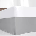 SKY BEDDINGS Luxury Pleated Queen Bed Skirt with Split Corners - 14 Inch Tailored Drop - Pleated Dust Ruffle - Wrinkle-Free 100% Microfiber - Easy Fit, Soft & Durable - Light Grey