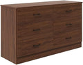 Bigbiglife Wood Dresser for Bedroom, 6 Drawer Double Dresser, Mid Century Modern Chest of Drawers with Deep Drawers, Large Storage Organizer for Living Room, Closet(Walnut Brown)