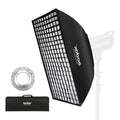 Godox 80x120 Centimeters/ 32x48 inches Softbox Lighting with Grid Beehive & Bowens Mount Speedring for Studio Photo Flash Speedlight Light and SUPON USB LED (80x120cm with Grid)