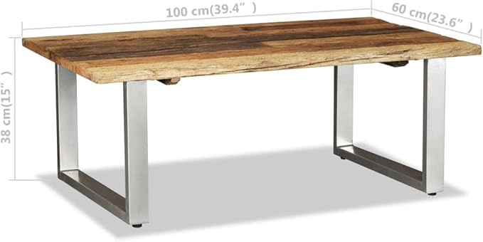 YAFF Coffee Table Solid Reclaimed Wood 39.4"x23.6"x15"