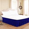 Royal Blue Wrap Around Bed Skirts - Three Sides Fabric Adjustable Elastic Dust Ruffle Soft -600 TC Stretchy Bed Skirt-California King(72"X 84") Royal Blue