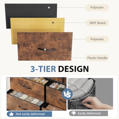 DUMOS Dresser for Bedroom, Storage Organizer with 9 Drawers