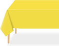 QIKSION Yellow Plastic Table Cloth Disposable 12 Pack, 54 x 108 Inch Tablecloths for Birthday Party, Easter Decorations, Rectangle Table Cover