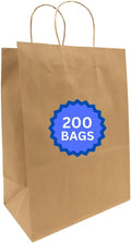 ASSUREPAK Kraft DIY Paper Bags, 12" x 9" x 16", 110 GSM, 200 Count