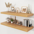 40" Natural Oak Color Floating Shelves 12inch Deep Shelf, Set of 2