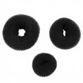 Hair Bun Maker Set, Black Foam Ring Updo Shapers for Smooth Chignon Styles, Lightweight Reusable Form, Easy Pin-and-Wrap Styling Tool, 3 Pieces