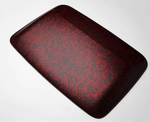 PET Marble Forged Carbon Fiber Textured Matte Red Vinyl Wrap Auto Car Sticker Decal Film Sheet Bubble Free Air Release Technology with Tool Set 5FTx5FT - size: 5ft X 5ft