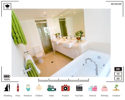 Trykid 12x8ft Bright Modern Bathroom with Double Vanity Backdrop Interior Photography Clean Fresh Spa Room Background Tapestry Bathroom Themed Party Decoration Photo Studio Prop Fabric - size: 12x8ft