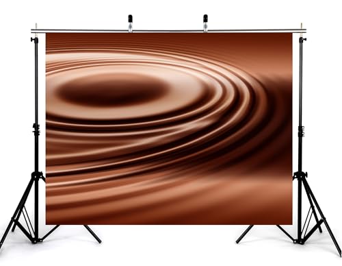 10x7ft Swirling Melted Chocolate Backdrop Smooth Rich Brown Liquid with Glossy Texture Photography Background for Dessert Baking Themed Party Decorations Banner Photo Booth Props - size: 10x7ft