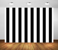 BELECO 7x5ft Fabric Black and White Stripes Backdrop Black White Stripes Baby Shower Birthday Party Decorations Backdrop Striped Theme Cake Table Decor Banner Photo Booth Studio Props - size: 7x5FT