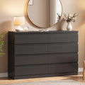 MapleGrace Modern 8 Drawer Dresser, Black