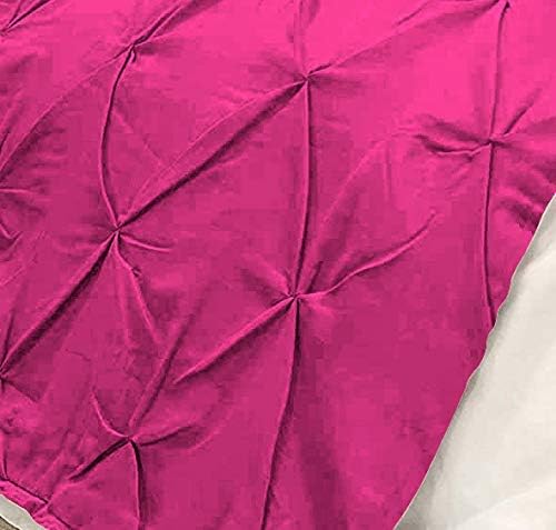 Bed Runner Set - 100% Pure Cotton 800 Thread Count - Luxury 1 Pinch Pleated Bed Runner and 2 Pillow Cover - 3 Piece Pinch Pleated Bed Runner Set California King, Hot Pink