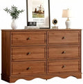 Chrangmay Modern Chest of Drawers with 6 Drawers,Deep Drawers,Clothes Organizer,Large Storage Cabinet for Living Room, Bedroom,Hallway,with Anti-Tipping Device, Brown