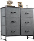 WLIVE Dresser for Bedroom with 6 Drawers, Dark Grey