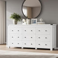 BORNOON 9-Drawer Dresser, Modern Wooden Storage Chest of Drawers, Dresser TV Stand, Wood Drawer Organizer with Metal Handles for Bedroom, Living Room, Hallway