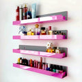 4 Pack 15 Inch Pink Reflective Acrylic Shelves, Pink Floating Shelves, Modern Sunglasses Essential Oil Picture Ledge Display Toy Storage Shelf - color: 15in-pink Mirror