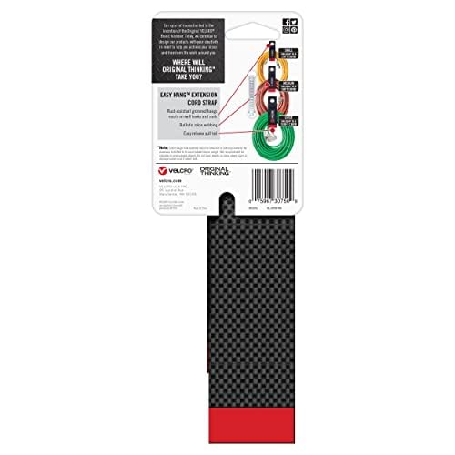 What’s in the box: VELCRO Brand Easy Hang Extension Cord Holder Organizer Variety Pack, 3-pack (10", 14" and 18")