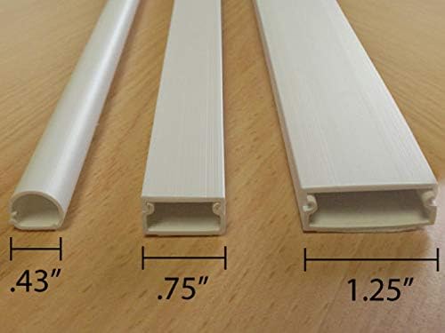 Kable Kontrol Wall Cord Cover Cable Raceways – Splice/Joint Cover – 0.75” Width – 0.43” Height – 1 Pc/Pack | Paintable White PVC | TV Wire Concealer | Plastic Wire Conduit
