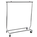 NAHANCO RCS-1 Heavy Duty Rolling Clothes Rack, Single Bar, Collapsible, Heavyweight - Chrome
