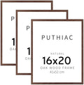 puthiac 16x20 Solid Oak Wood Picture Frames, Walnut, 3 Pack