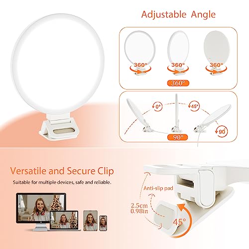 ACMEZING Upgraded Full Screen Ring Light 60 LED Side Emitting Anti-Glare Clip-on Light for Phone iPhone Computer Laptop Monitor, 3 Light Modes for Live Streaming, Selfie, Zoom Video Conference,TikTok