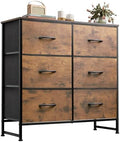 WLIVE Dresser for Bedroom with 6 Drawers, Rustic Brown Wood Grain Print