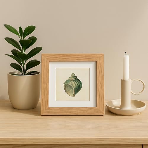 puthiac 6x6 Solid Oak Wood Picture Frames, Natural Oak, 3 Pack