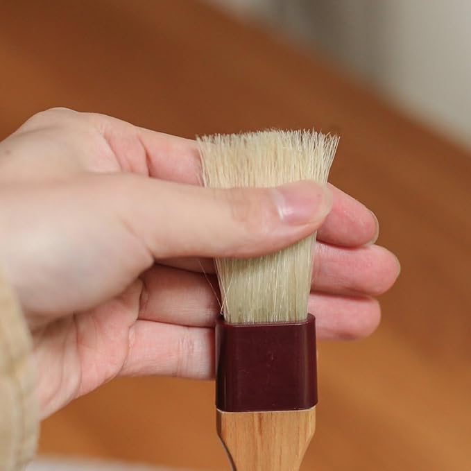 MSART Pastry Brush - Natural Boar Bristle Wooden Food Basting Brush, 1 Inch
