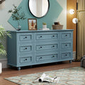 Scurrty Blue 9 Drawer Dresser, Large Chest of Drawers for Closet Storage