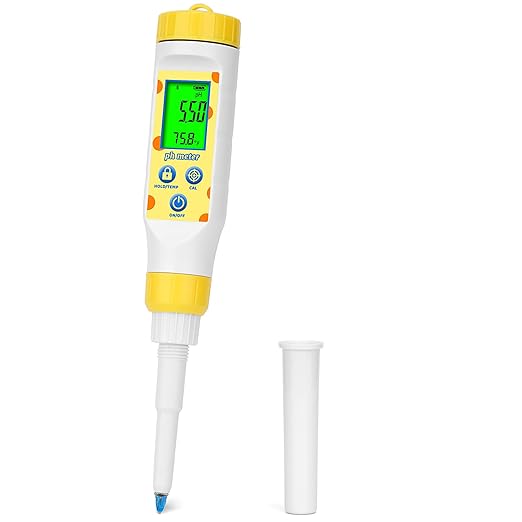 ORAPXI Digital pH Meter for Food Fermentation and Canning, Smart Food pH Tester with High Accuracy Spear Probe for Sourdough, Salsa and Hot Sauces, pH Test Pen with ATC for Solid and Liquid