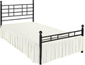 Ruffle Bed Skirt with Split Corners, Microfiber Dust Ruffled for a Perfectly Tailored Bedding Ensemble, Wrinkle and Fade Free, Easy Fit, Twin Size 18 Inch Drop, Ivory